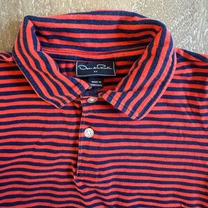 Oscar de la Renta Red and Blue Striped Boy Shirt